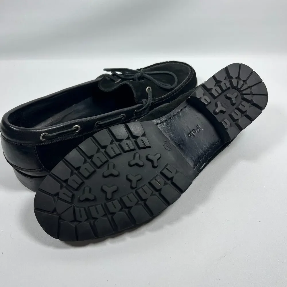 POLO RALPH LAUREN Shoes Men 11D Merton Suede Leather Boat Lug Sole Slip On Black